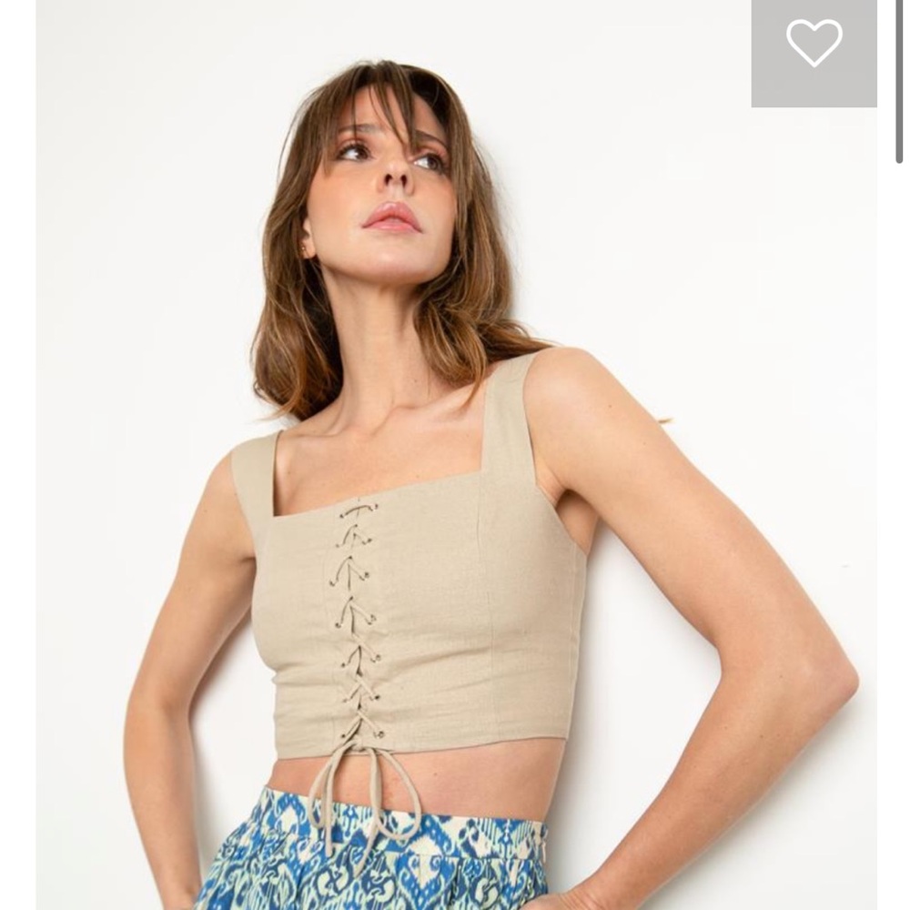 Georgie by South Moon Under : Corset Top - Parchment